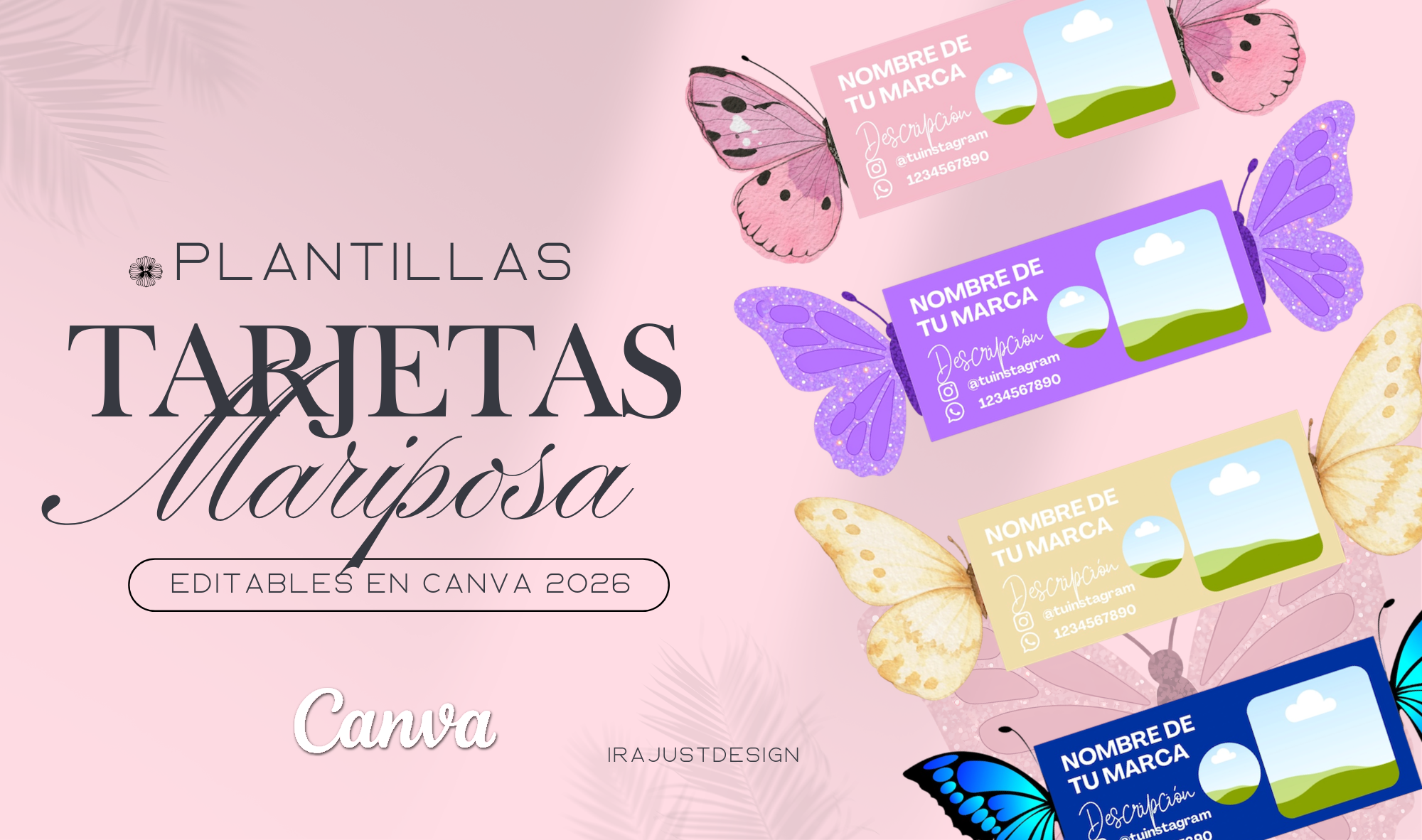 Plantilla Tarjeta Mariposa